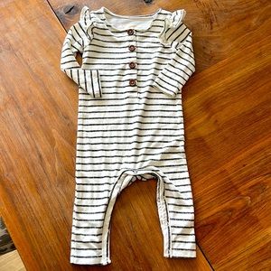 Jessica Simpson 6-9 month striped one piece with ruffle sleeve